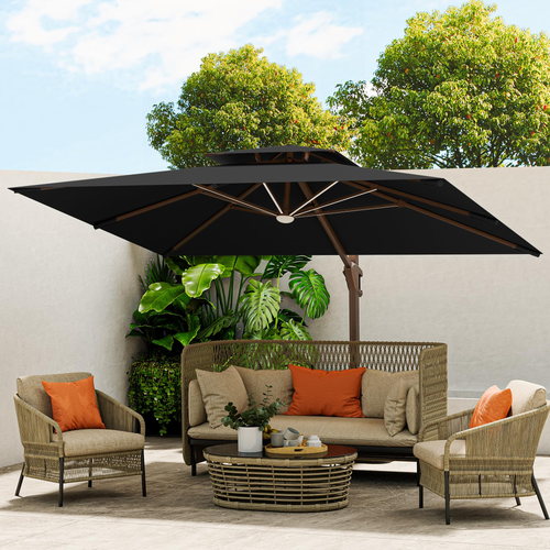 Cantilever Umbrella with Full-Rib LED Strip Lighting